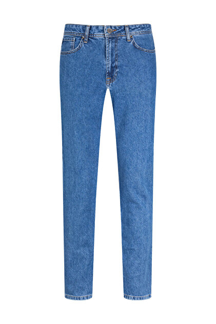 Blue Regular Fit 5 Pocket Cotton Jeans