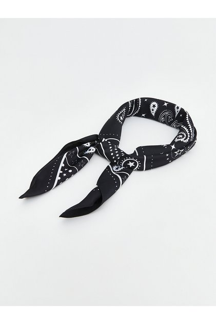 Black Patterned Women's Bandana