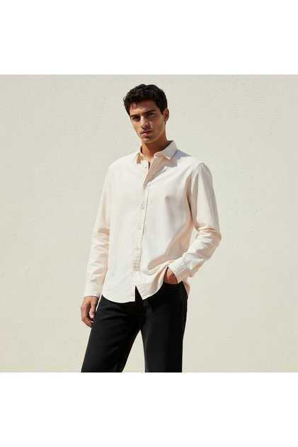 Men Regular Fit Collared Long Sleeve Shirt
