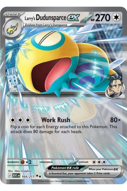 Larry's Dudunsparce Ex # 164 Pokemon Ascended Heroes Original Card