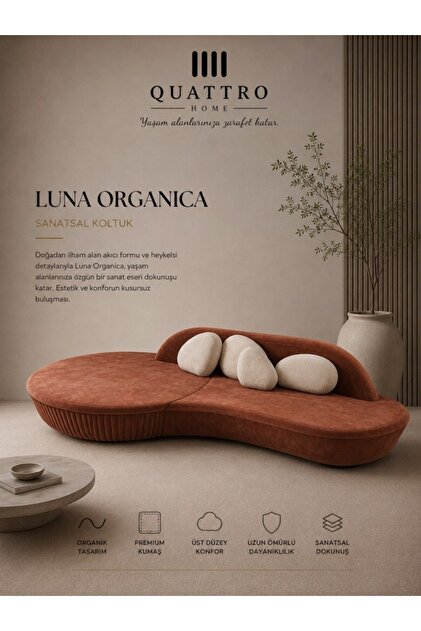 Luna Organica Kiremit Organik Formlu Sanatsal Koltuk