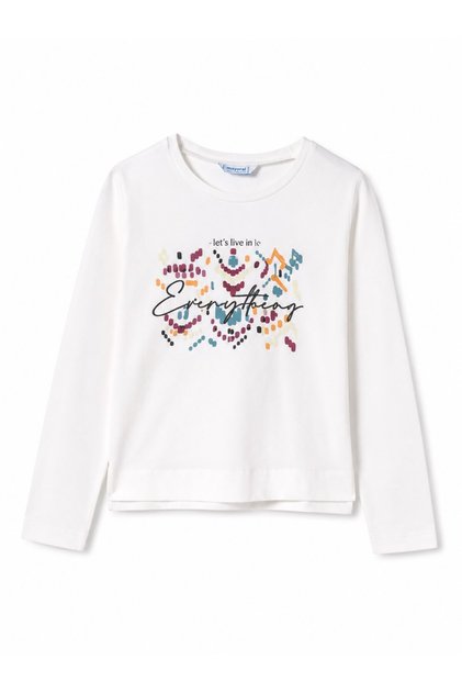 Girl's Graphic Printed Long Sleeve T-Shirt 8-18 Years Cream