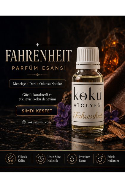 Fahrenheit Muadili Parfüm Esansı | Deri, Menekşe ve Odunsu Notalı Erkek Esansı