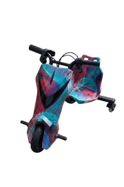 Tricicletă electrică de drift pentru copii 360, Frana la buton, motor de 350 W, Bluetooth, viteză de 15 km/h, multicoloră
