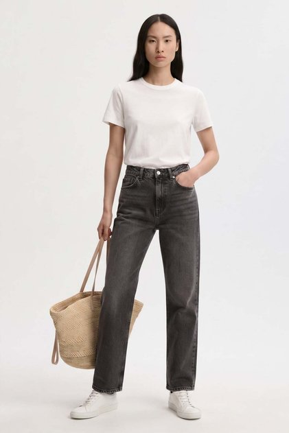 Women's J92 High Waist Straight Jean Pants - Anthracite