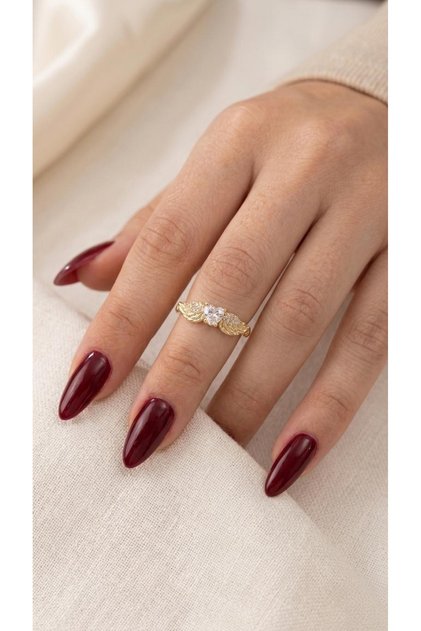 Luxury Angel Model Zircon Stone Adjustable Women's Ring Gold & Silver Color Plated Stylish Elegant Ring Steel Look
