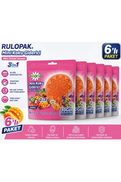 Mini Pisuvar Koku Giderici Mango Kokusu 6'lı Paket