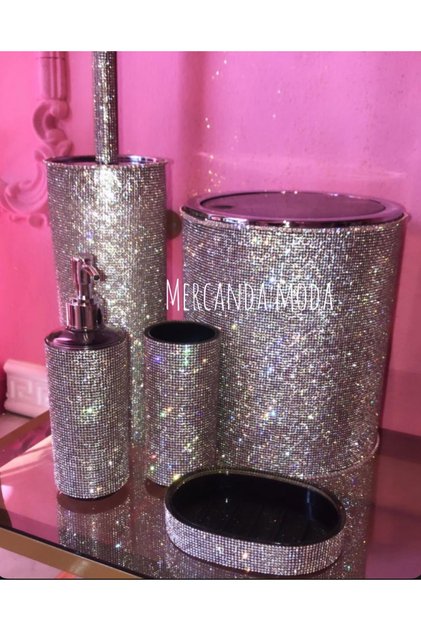 Taşlı Lüks Taş Banyo Set 5 Prç