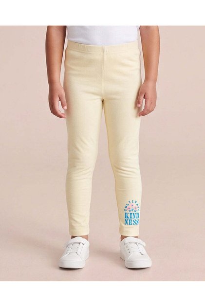 Girls Yellow Basic Leggings