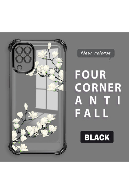 Samsung Galaxy A12/M12 Compatible Transparent Back Four Corners Reinforced Impact Protection Silicone Case