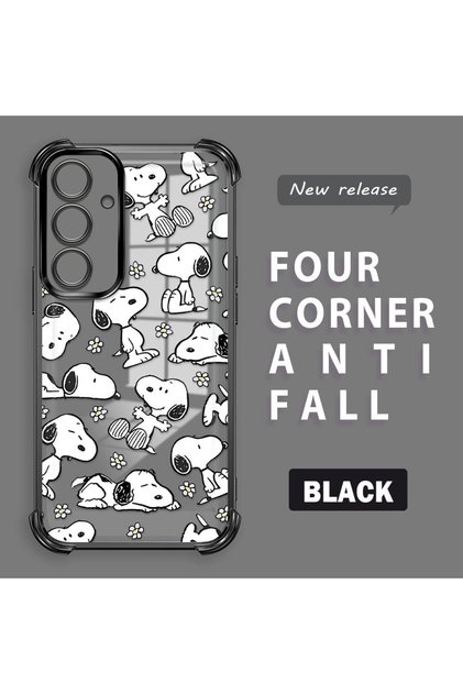 Samsung Galaxy S24 Fe Compatible Transparent Back Four Corners Reinforced Impact Protection Silicone Case