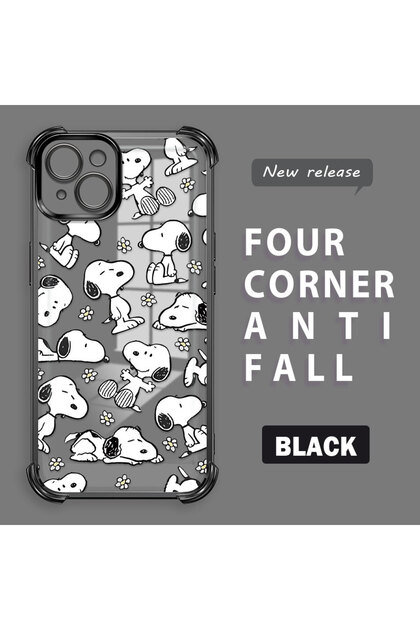 iPhone 14 Plus Compatible Transparent Back Four Corners Reinforced Impact Protection Silicone Case