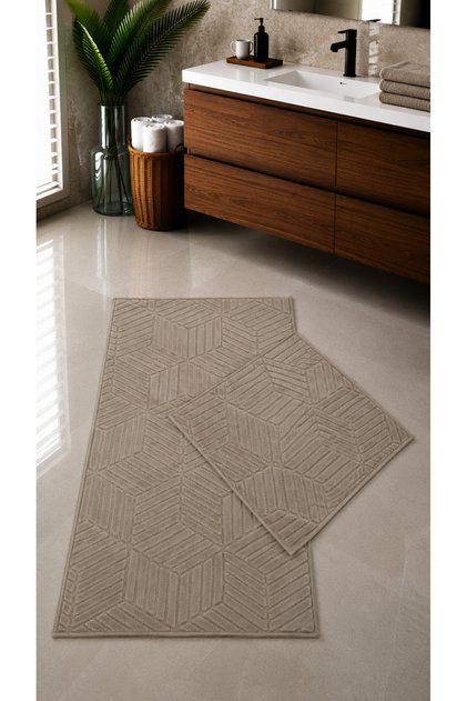 2-Piece Washable Non-Slip Base Bathroom Mat Set