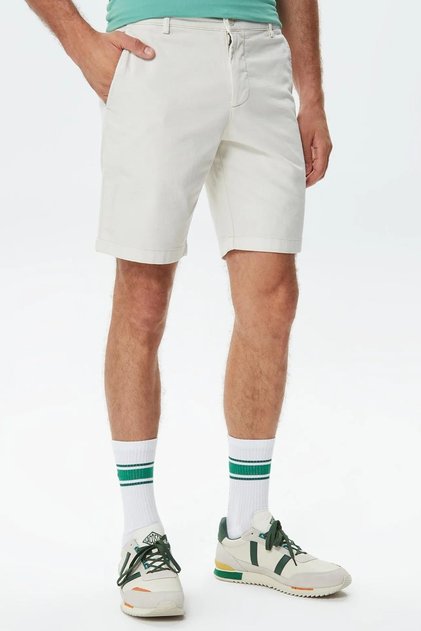 Men's Slim Fit Organic Cotton Bermuda Shorts Men's Slim Fit Organic Cotton Bermuda Shorts Cream