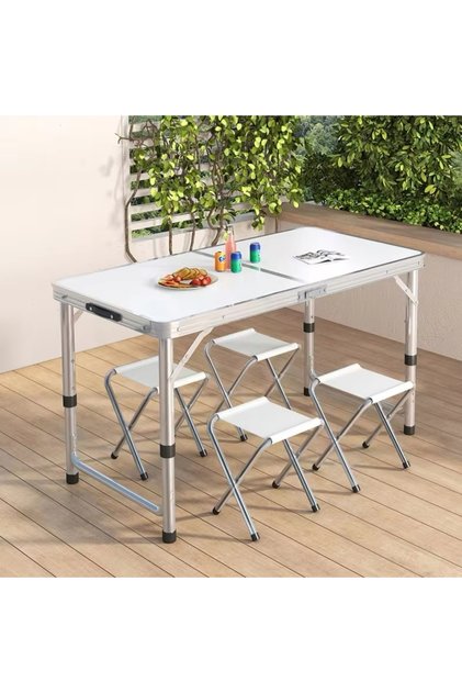 Ayarlanabilir Yükseklik Katlanır Kamp Masa Seti - Çanta Şeklinde Portatif Piknik Masası