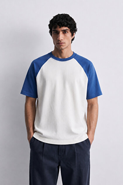 Reglan Kol Blok Renkli Oversize Tişört
