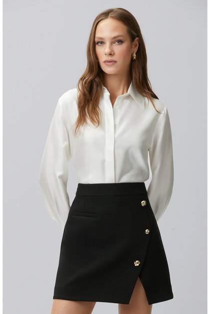 Kırık Beyaz Limited İpek Twill Gömlek