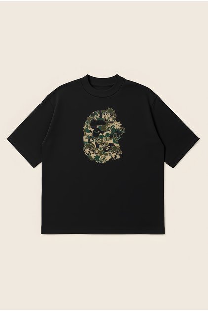 Primal Camo Printed Oversize Boxy Cut Unisex 100% Cotton Tshirt | Streetwear