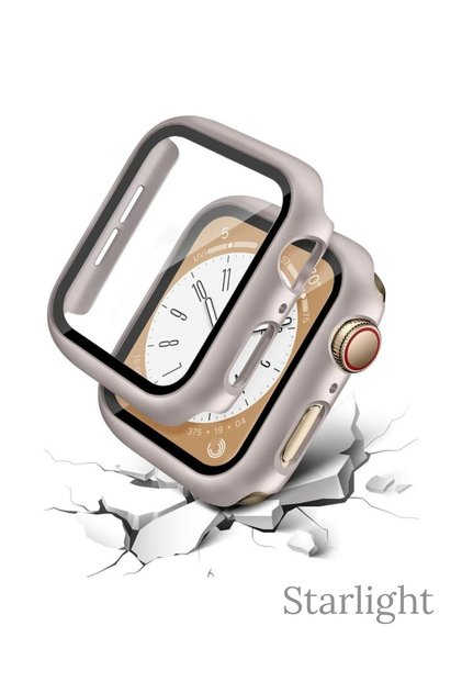 Apple Watch Series 10 -11 ( 42mm) Uyumlu Kasa ve ekran koruyucu Starlight kılıf