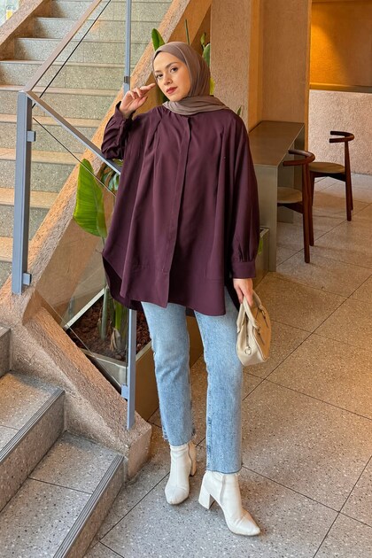 Cuffed Tunic Plum