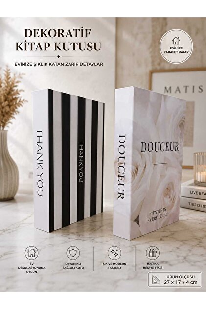 2'li Dekoratif Kitap Kutu Set