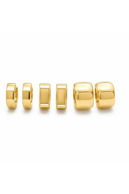 Cornered Hoop Earring Set