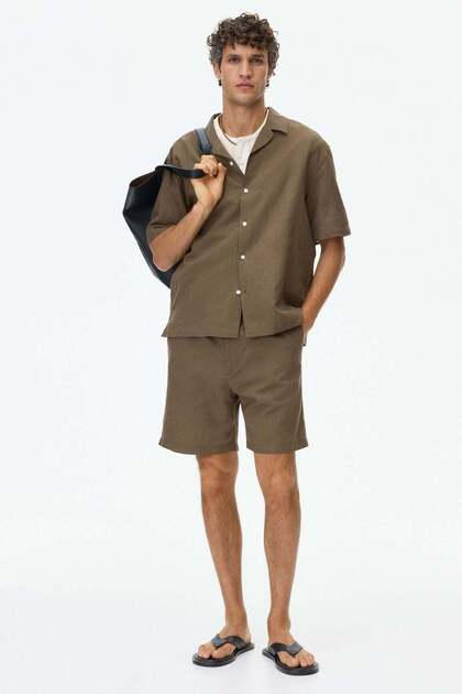Relaxed Fit Linen-blend resort shirt