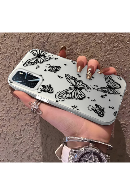 Oppo A55 4g Compatible Elegant Night Style Butterfly Case, Durable Protective Case for Daily Use