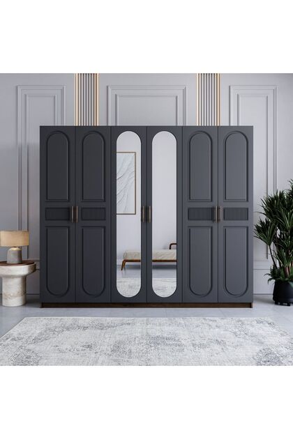 Libra 6 Kapılı Dolap / %100 MDF / Modern Tasarım / 6 Kapaklı Gardırop