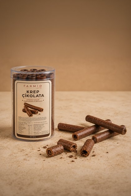 Krep Çikolata 220gr - Çikolata Kaplı Çıtır Rulo Krep Katları