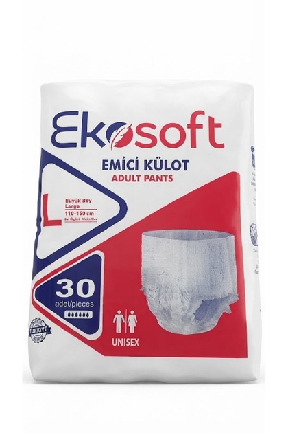 Ekosoft Yetişkin Hasta Bezi Emici Külot (L Beden) - 30 Adet