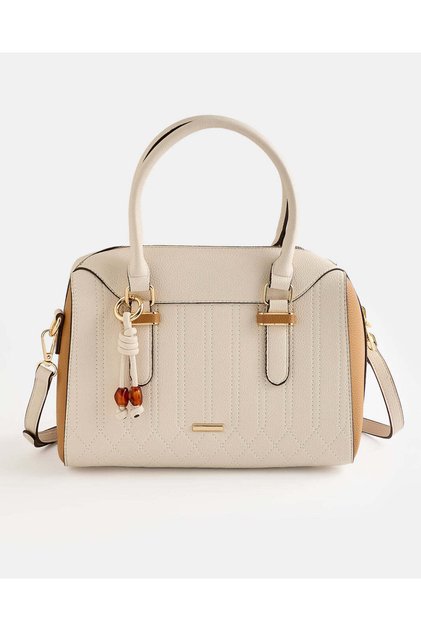 Women Beige Embellished Day Bag