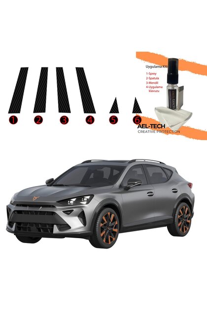 Cupra Formentor Uyumlu Kapı Çıtaları 5D Karbon Görünümlü TPU Koruma 2025-2026