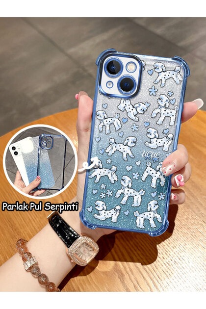iPhone 13 Compatible Transparent Four Corner Silicone Coated Glossy Edge Case