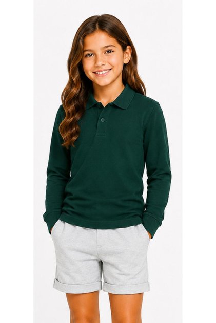 Unisex Cotton Plain Woven Polo Collar School T-Shirt