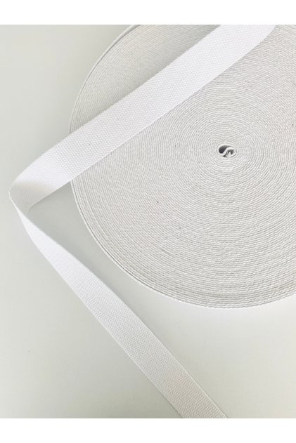 حزام حقيبة قطني أبيض بعرض 2.5 متر و4 سم، مع مقبض، عمود، نسيج ضيق، شريط زخرفي