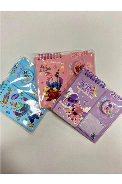 Stitch Karakterli 3’ü 1 Arada Not Defteri Seti – Post-it Yapışkanlı Not Kağıdı ve Sticker Etiketli Mini Kırtasiye Seti