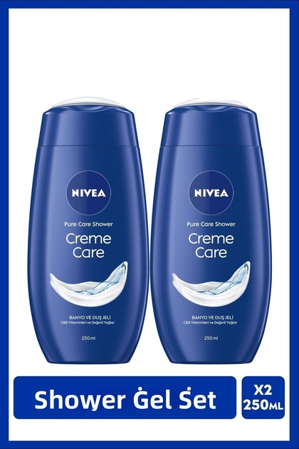 Creme Care Bath and Shower Gel 250ml, Vitamin C&E, Moisturizing, 2 Pieces
