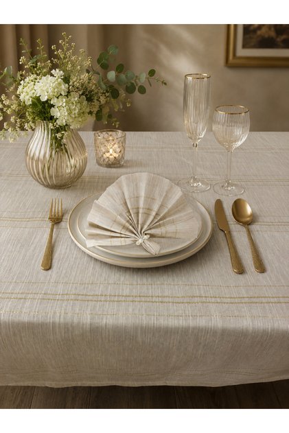 Dish Cover Set Garli̇ne 26 Pieces Stain-Proof with Gold Glitter Details