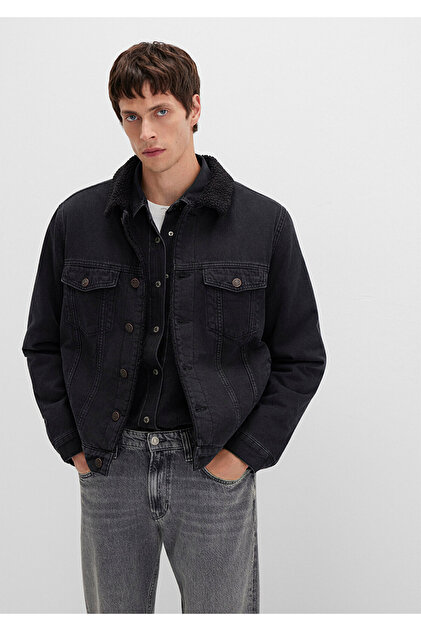 Mavi Zander Classic Denim Siyah Suni Kürklü Jean Ceket 0111214