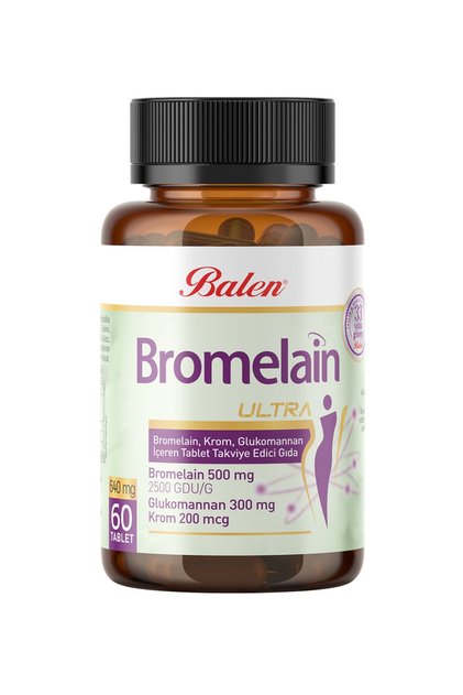 BROMELAIN ULTRA BROMELAIN, KROM, GLUKOMANNAN TAB.640 MG*60