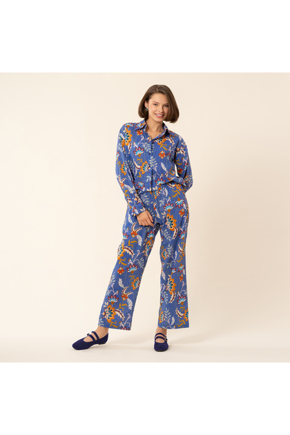 Rajpath Printed Trousers - Dark Blue
