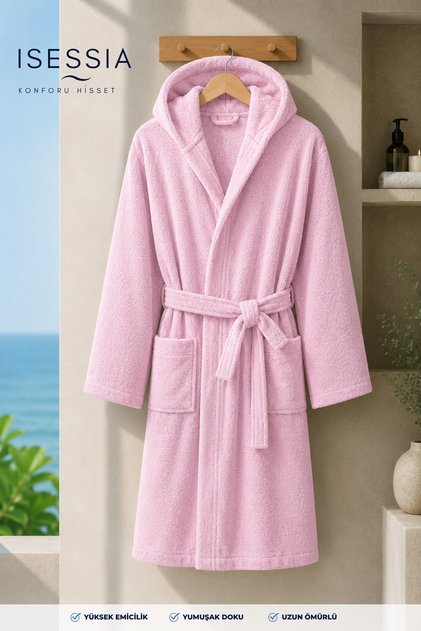 Fidel Hooded Unisex Bathrobe | Cotton Bathrobe | High Water Absorption