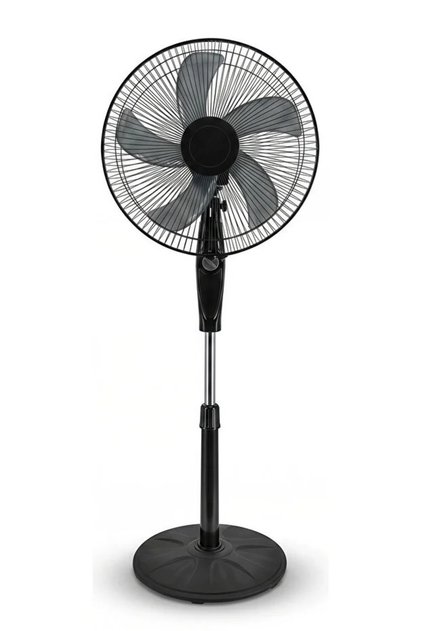 16 Inch Vertical Stand Fan 40W Powerful Copper Motor, 5 Blades, 3 Speed Control, Quiet Mute Function, Height Adjustable Pedestal Fan with Wide Oscillation