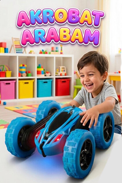 BLUE ルノツドイ Tıfıl Toys Mavi Şarjlı Kumandalı Akrobat Araba Cr1966 - Fiyatı