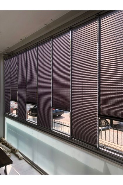 Katlanabilir Cam Balkon Plise Perde Siyah (Vidalı veya Kancalı)