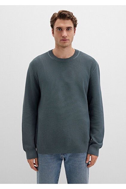 Mavi Bisiklet Yaka Yeşil Kazak Regular Fit / Normal Kesim 0710197