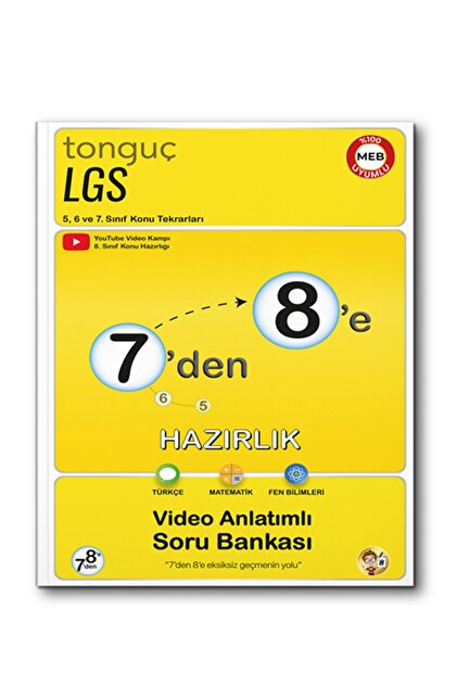 Tonguç Yayınları 7'den 8'e Hazırlık Kitabı Türkçe Matematik Fen