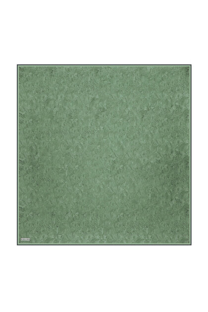 Green Brush Pattern Twill Silk Scarf