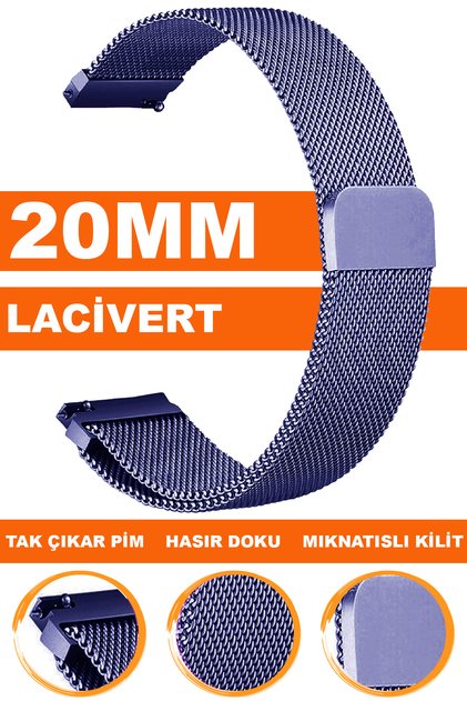 20mm Fossil-Welder-Casio-Seiko-Omega-Armani Compatible Magnetic Mesh Metal Watch Band Mıkhsr20